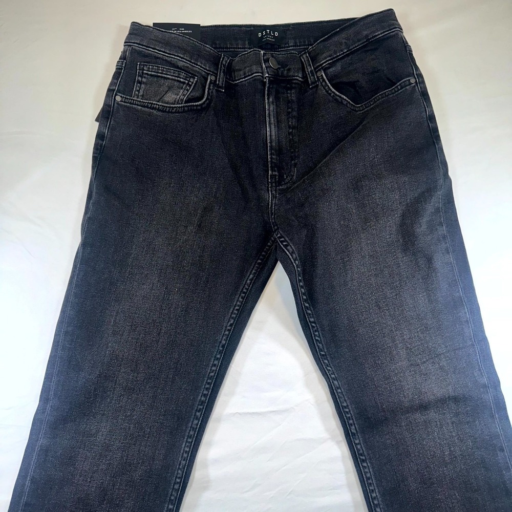 Dstld Skinny Jeans Mens 34x32 Gray Denim Cotton Stretch Mid Rise Slim Dark Wash